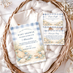 Elegant Coastal Seashell Baby Shower Invitation