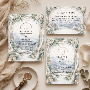 Romantic Outdoor Winter Wedding Save The Date
