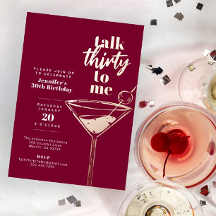 Talk Thirty To Me 30th Birthday Cocktail Party Square Sticker