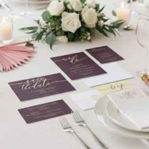Details Signature Simple Midnight Fig RSVP Card