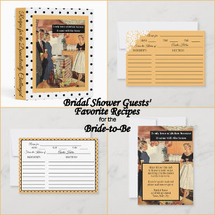 Vintage Funny Bridal Shower Response Recipe Card