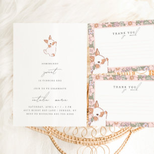 Floral Spring Easter Girls Thank You Card