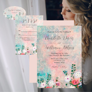 Wildflower Garden Watercolor Blush Pink Wedding Oval Sticker