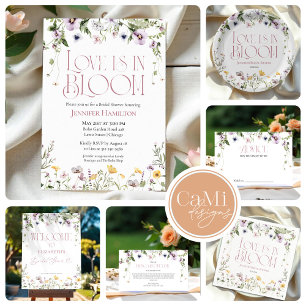 Love is in Bloom   Watercolor Floral Bridal Shower Acrylic Invitations