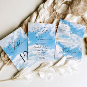 Bride Is On Cloud Nine Elegant Bridal Shower Invitation