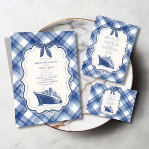 Nautical Navy Blue Cruise Wedding Save The Date