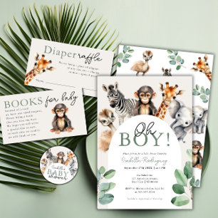 Tropical Jungle Safari Books for Baby Shower Enclosure Card
