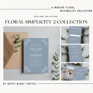 True Simplicity 6 Marsala Floral Wedding Invitation