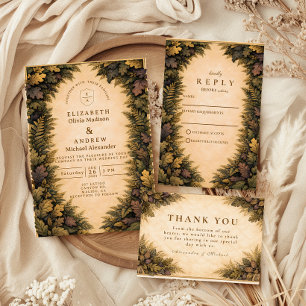 Autumn Woodland Foliage Wedding Invitation