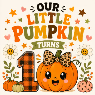 Cute Orange Little Pumpkin Customise Name Hand Fan