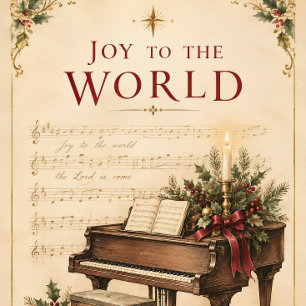 Vintage Christmas Greeting , Classical Music style Wrapping Paper