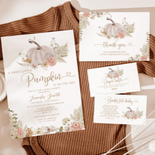Boho fall pumpkin diaper raffle ticket enclosure card