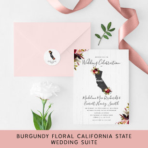 California State Destination Wedding Invitation