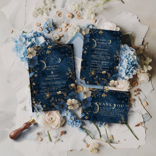 Moonlit Starflower Wedding Save The Date