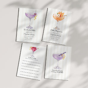 A Tini Bit Older Lavender Martini Birthday Thank You Card