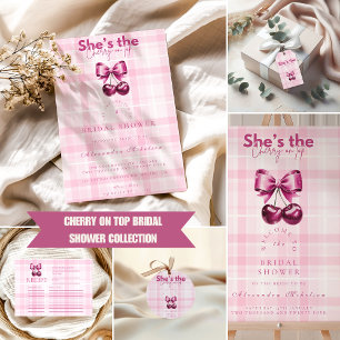 Bow Cherry On Top Bridal Shower Invitation