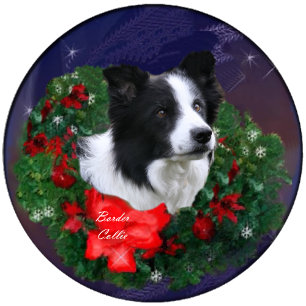 Border Collie Christmas Greetings Holiday Card