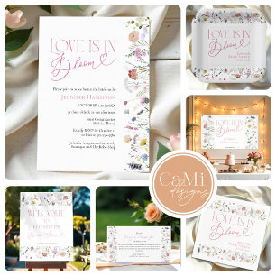 Love is in Bloom   Floral Bridal Shower Backdrops Tapestry