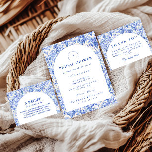 Vintage Botanical Toile Bridal Shower Invitation