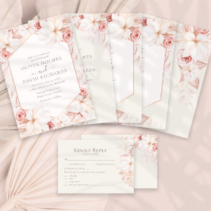 Blush Floral Wedding Return Address Label
