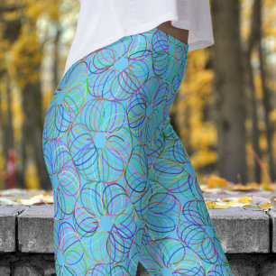 Vibrant Grey Cyclic Chaos Pattern Leggings