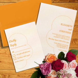 Orange Sunset Wedding Invitation