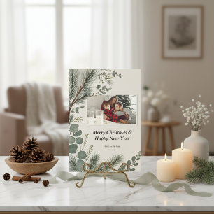 Winter Botanical Christmas Ivory Greenery Custom Mug