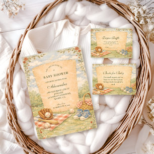 Vintage Baseball Baby Shower Invitation