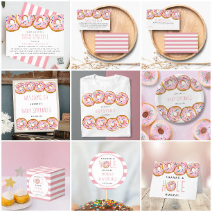 Modern Doughnut Baby Shower Sprinkle Raffle Ticket Enclosure Card