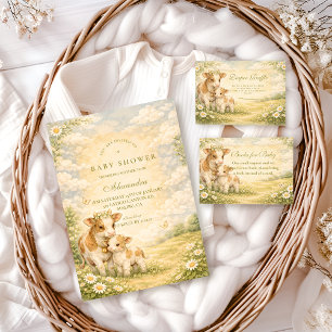 Highland Cow Baby Shower Diapper Raffle Enclosure Card