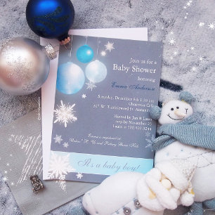 Christmas Baby Girl Baby Shower Invitation