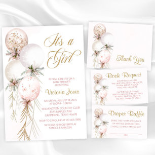 Girl Balloon Book Request Card