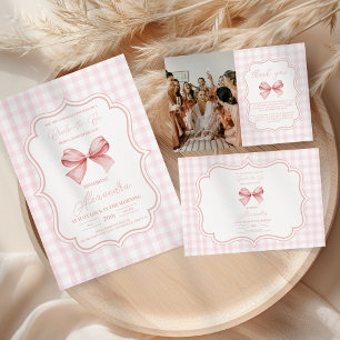 Cute Pink Bow Bridal Shower Return Address Label