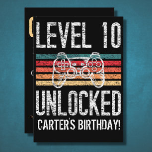 Level 10 Unlocked 10th Birthday Personalised Square Sticker