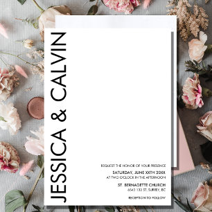 Simple Modern Minimalist Script Wedding Invitation