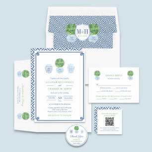 Smart Greek Key Boxwood Wedding Meal Choices RSVP Enclosure Card