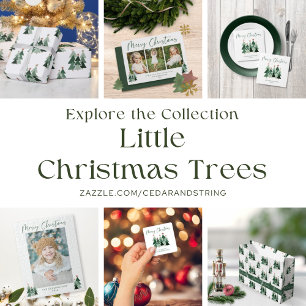 Rustic Script Christmas Trees Holiday 3 Photo