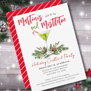 Martinis and Mistletoe Holiday Party Bar Menu Poster