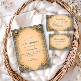 Rustic Blue Jeans Diapper Raffle Enclosure Card