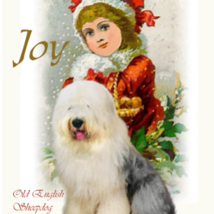 Old English Sheepdog Christmas Gifts Holiday Card