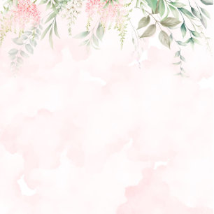 Blush Pink and Greenery Leaves Chic Couples Shower Invitation