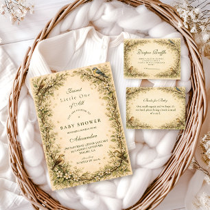 Woodland Birds Storybook Diapper Raffle Enclosure Card