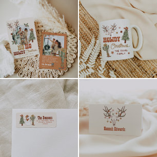 Cowboy Santa Christmas Return Address Labels 