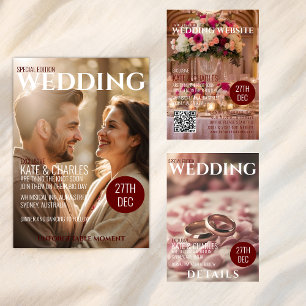 Unique Custom Magazine Style Wedding Program