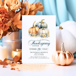 Thankful Grateful Blue Orange Gold Pumpkins Coffee Mug