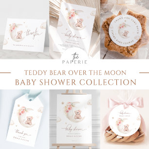 Teddy Bear Over The Moon Neutral Baby Shower Favour Box