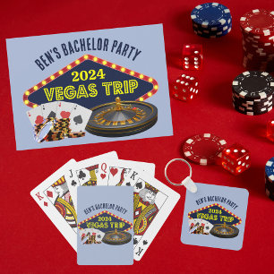 Customisable Bachelor Party Las Vegas Trip Casino Key Ring