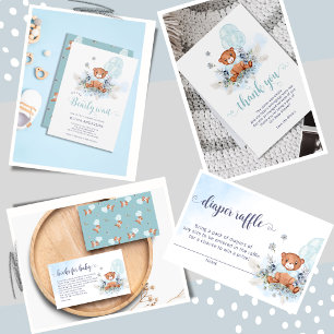 Teddy Bear Boy Baby Shower Invitation