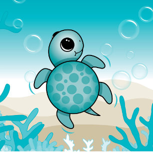 Sea Turtle Theme Baby Shower Sticker