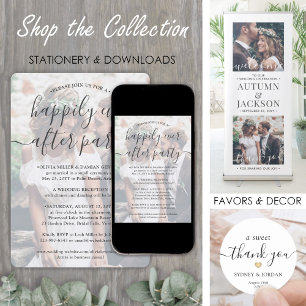 Happily Ever After Party 2 Photo Overlay Wedding Invitation